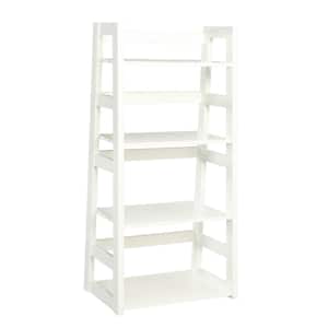 Designs2Go 44.25 in. White MDF 4-Shelf Accent Bookcase with Trestle Sides