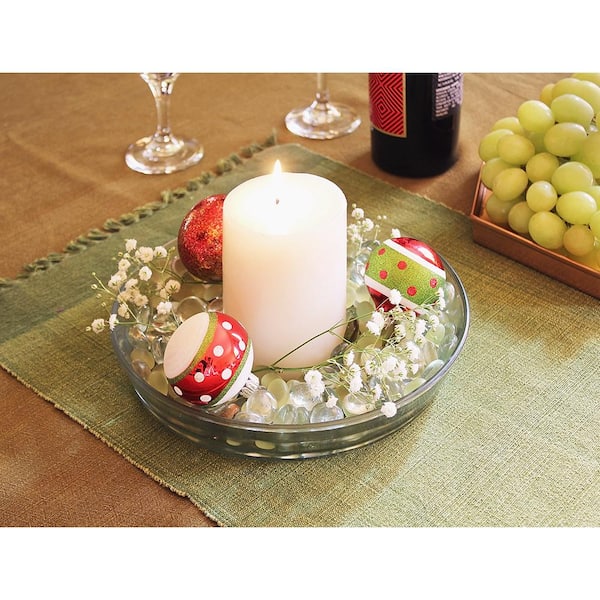 8.75 in. W x 1.5 in. H x 8.75 in. D Round Clear Glass Tray for Indoor and Outdoor Gardening