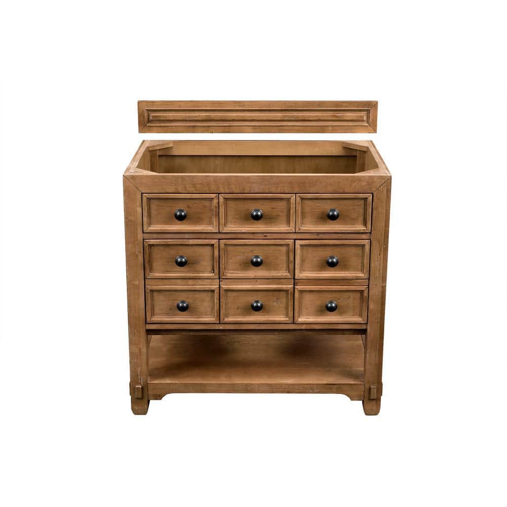 Light Wood 33.5" Single Vanity Base with Open Bottom