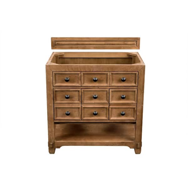 James Martin Vanities Malibu 33.6 in. W x 22.3 in. D x 32.8 in. H Single Bath Vanity Without Top in Honey Alder