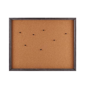 24 in. x 19 in. Gray Framed Cork Board with Pins