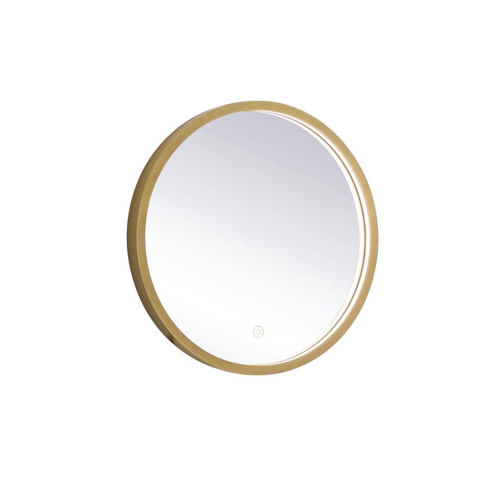 Timeless Home 18 in. W x 18 in. H Modern Round Aluminum Framed LED Bathroom