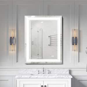 36 in. W x 28 in. H Rectangular Frameless LED Light Anti-Fog Wall Bathroom Vanity Mirror in Aluminum with Front Light