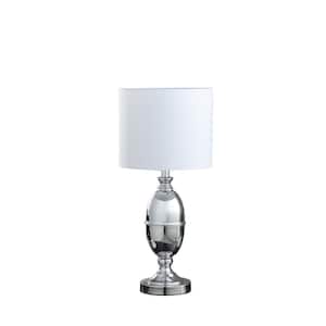 25 in. Silver Standard Light Bulb Urn Bedside Table Lamp