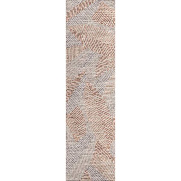 Addison Rugs Modena Walnut 2 ft. 3 in. x 7 ft. 6 in. Abstract Runner Rug