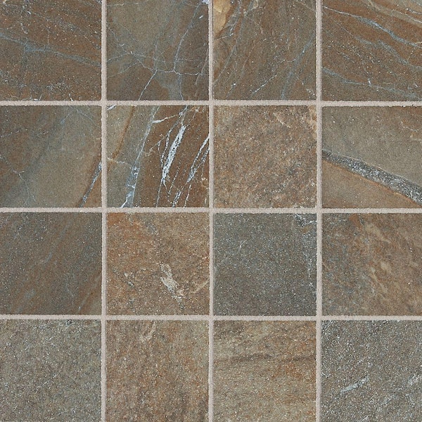 Ayers Rock Rustic Remnant 13 in. x 13 in. x 10 mm Glazed Porcelain Mosaic Floor and Wall Tile (1.2 sq. ft. / piece)