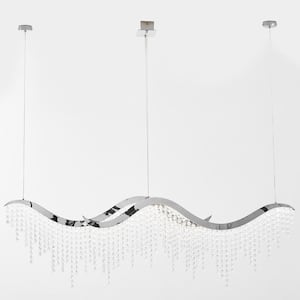 Modern Dangling Crystal Integrated LED White Chandelier