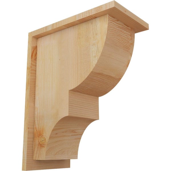 Ekena Millwork 8 in. x 14 in. x 18 in. Douglas Fir Ridgewood Rough Sawn Corbel with Backplate