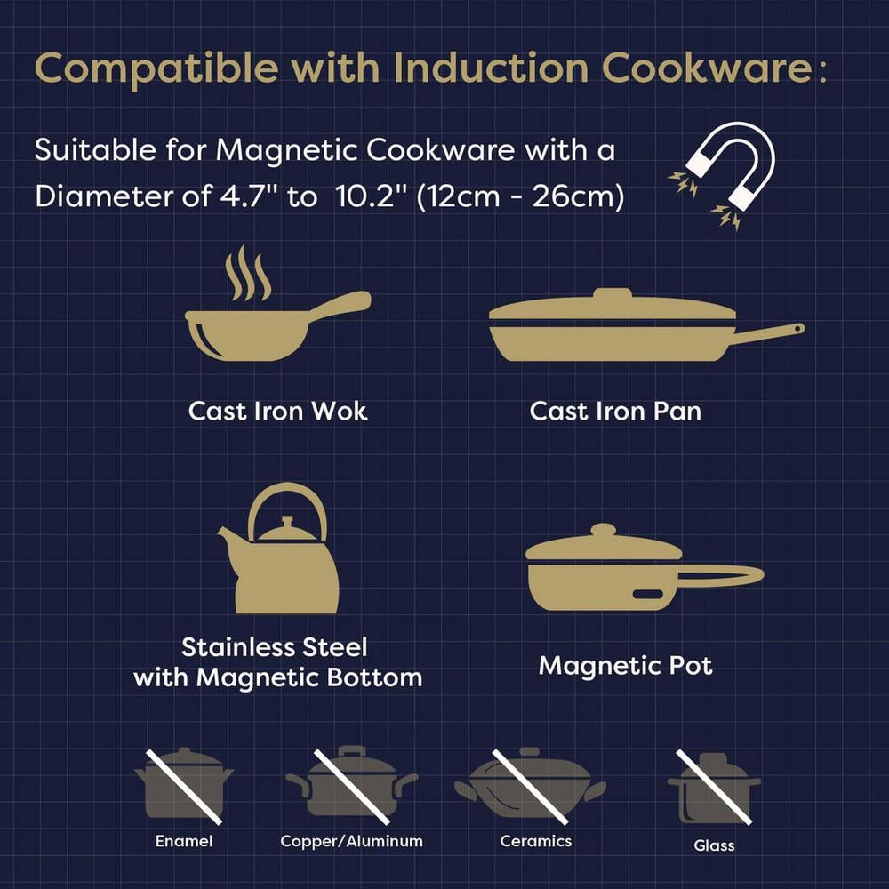 Ciarra Black Glass Portable Induction Cooktop with Touch Control