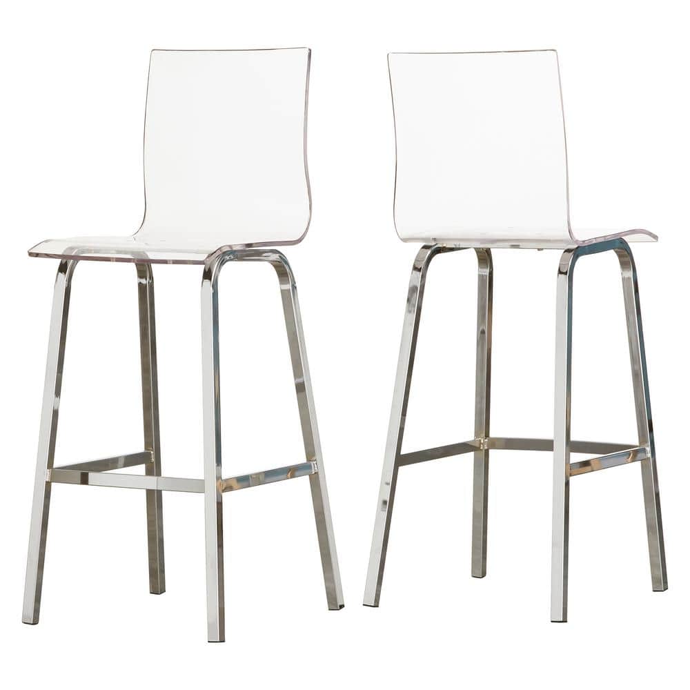 HomeSullivan Penny 29 in. Chrome Swivel Bar Stool (Set of 2) 40E125CO