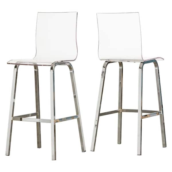 HomeSullivan Penny 29 in. Chrome Swivel Bar Stool (Set of 2)