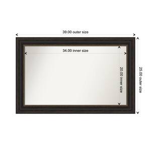 Accent Bronze 39 in. x 25 in. Custom Non-Beveled Polystyrene Antique Framed Bathroom Vanity Wall Mirror