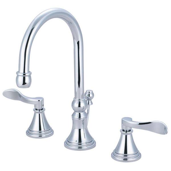 Kingston Brass French 8 in. Widespread 2-Handle High-Arc Bathroom Faucet in Polished Chrome