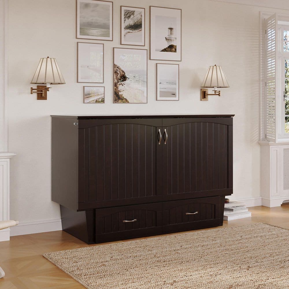 Nantucket Queen Murphy Bed Chest with CoolSoft Memory Foam Mattress
