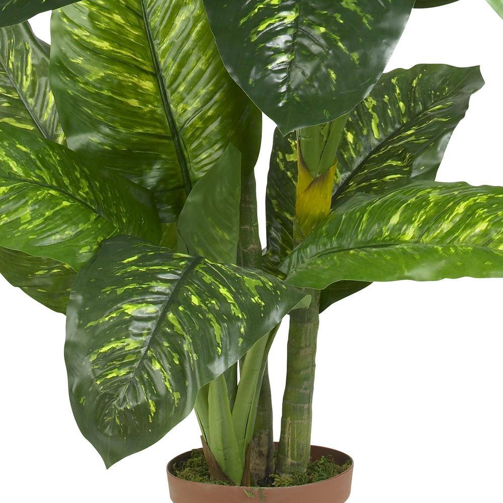 5' Green Dieffenbachia Silk Potted Floor Plant