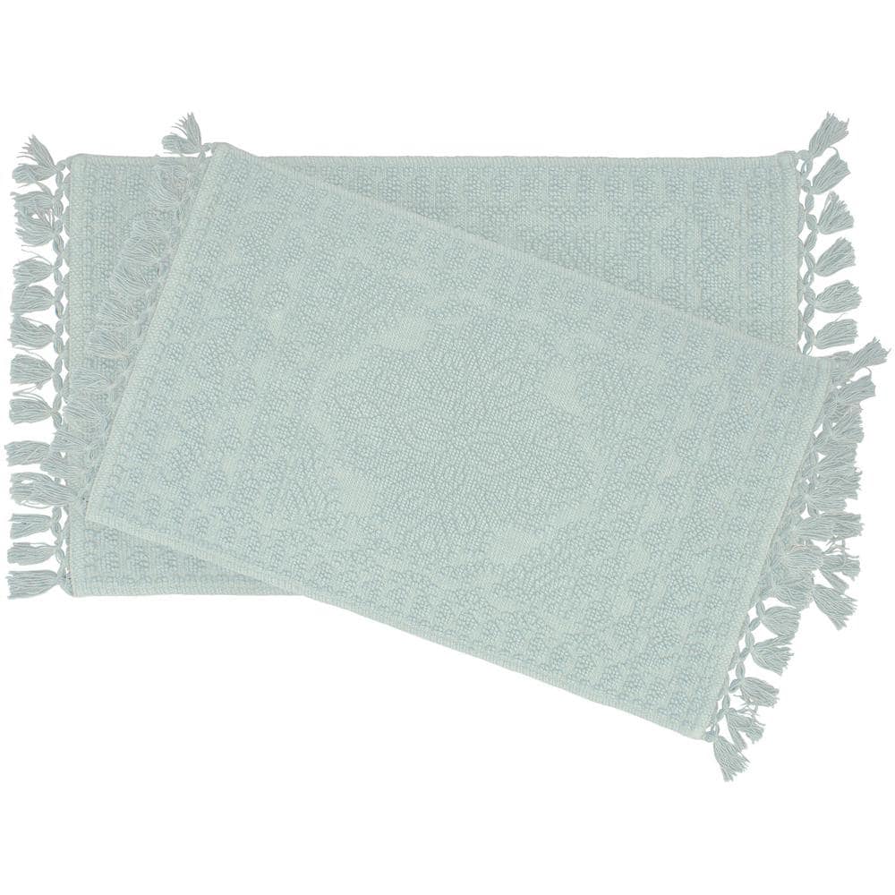 French Connection Dekker Fringe Cotton 2 Piece Bath Rug Set