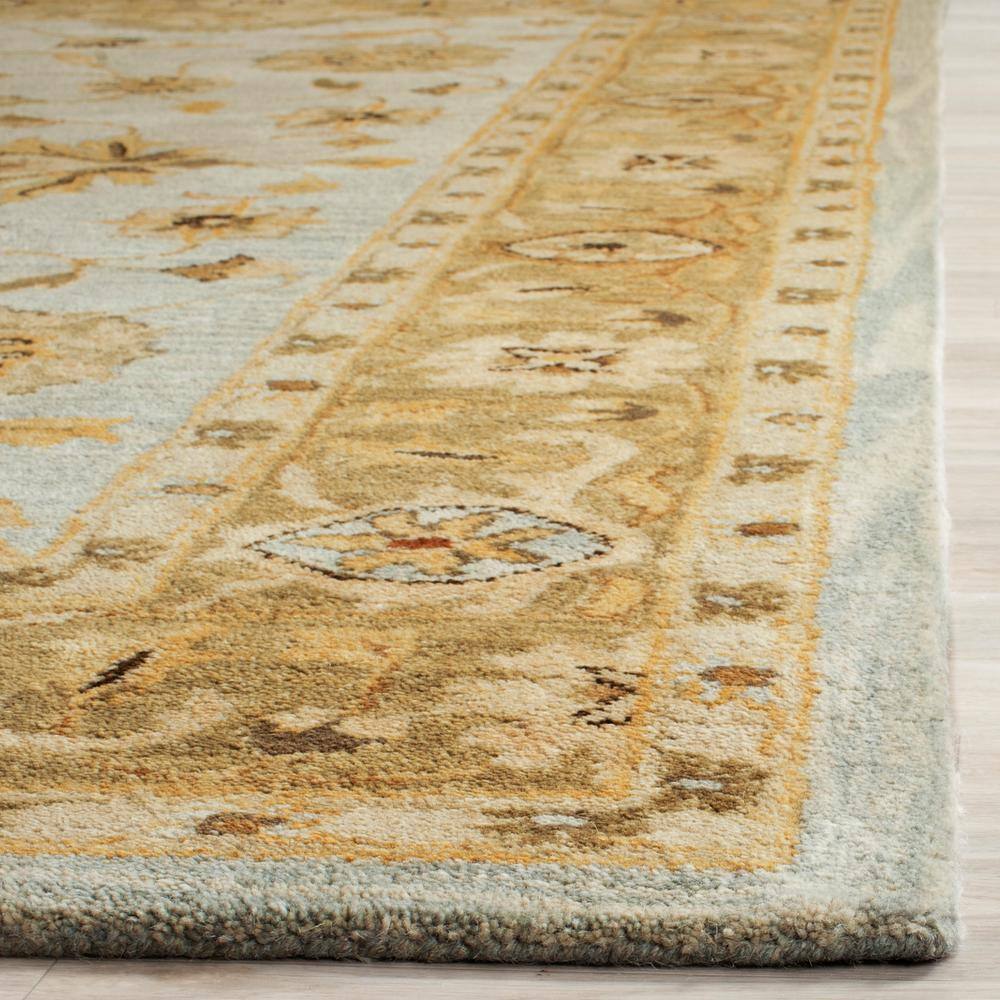 Light Blue Handmade Wool Tufted Runner Rug