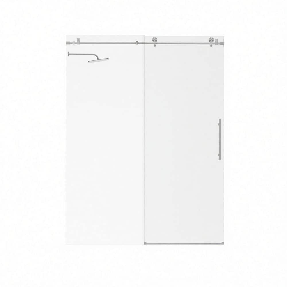 56 in.-60 in. W x 76 in. H Sliding Shower Door in Brushed Nickel with Stainless Steel Frame and Towel Bar price history on PriceWatchPro