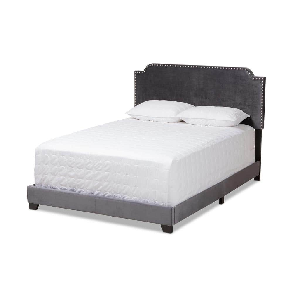 Baxton Studio Darcy Dark Gray Queen Bed 149 8957 HD The Home Depot