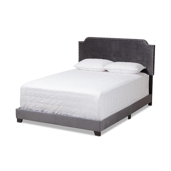 Baxton Studio Darcy Dark Gray King Bed 149 8958 HD The Home Depot