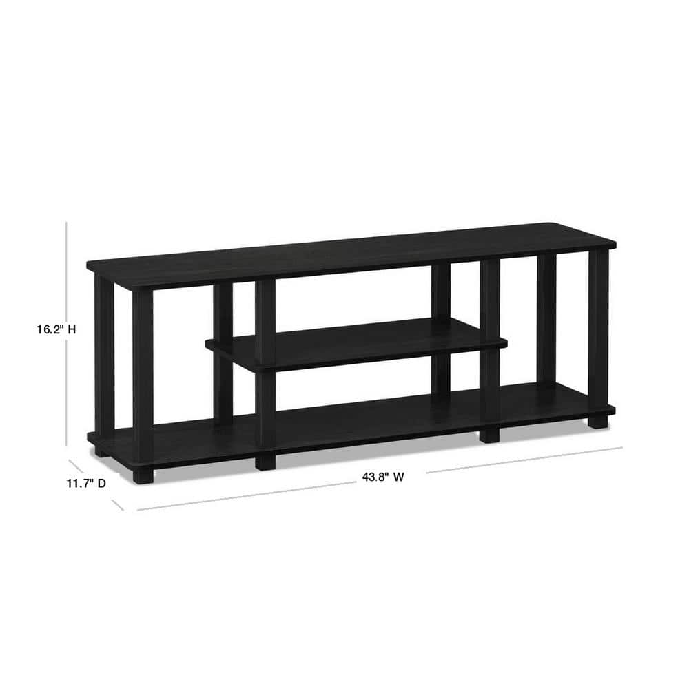 Black Lacquered 3-Tier Composite Wood TV Stand