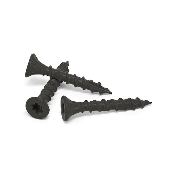 DECKMATE #8 1-5/8 in. Black Exterior Self-Starting Star Drive Flat Head Deck Screw 1 lb.-Box (124-Piece)
