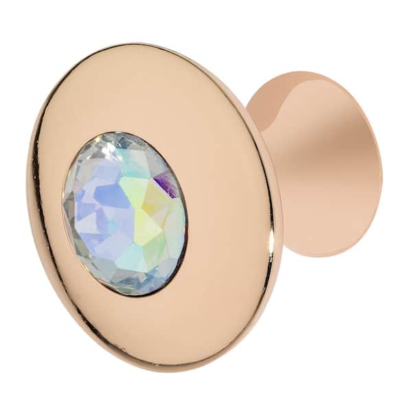 Wisdom Stone Felicia 1-1/4 in. Rose Gold with Multi-Color Crystal Cabinet Knob