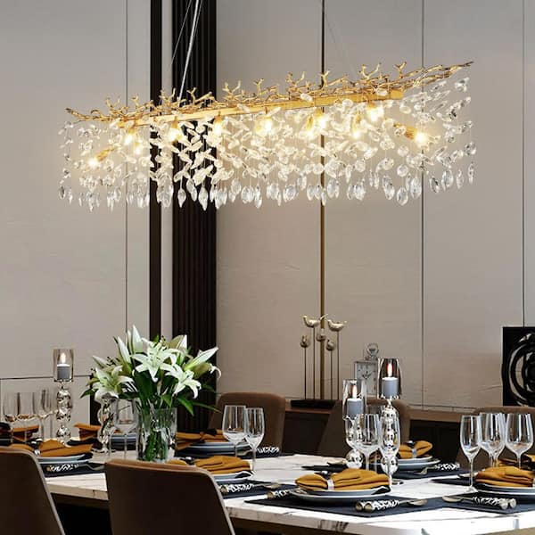 ❁ユッケ❁ Miles Lightings 47.2 in. Modern 14-Lights Gold Luxury