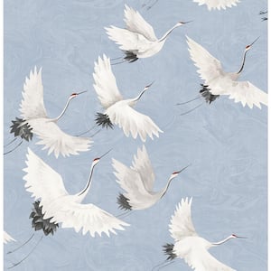 Windsong Periwinkle Crane Periwinkle Wallpaper Sample