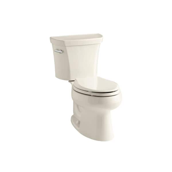 KOHLER Wellworth 2-piece 1.6 GPF Single Flush Elongated Toilet in Almond