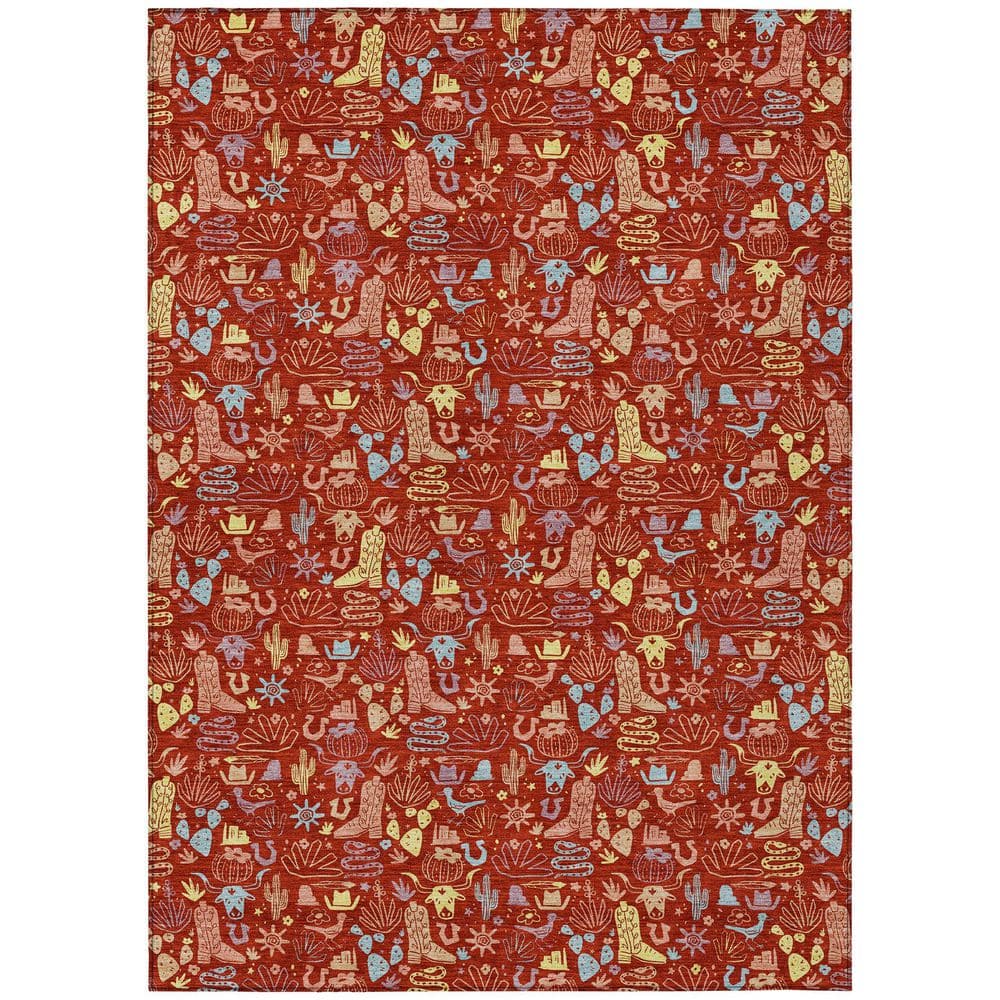 Chantille Machine Washable Indoor/Outdoor Abstract ACN2613 Red 10 ft. x 14 ft. Area Rug price history on PriceWatchPro