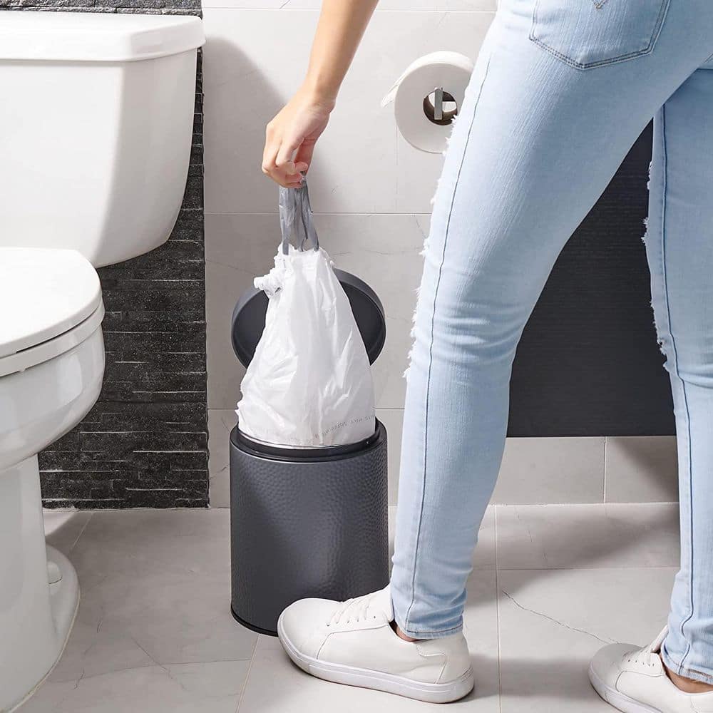 White 6 Gallon Drawstring Trash Bags, 0.7 Mil Thickness, 100 Count