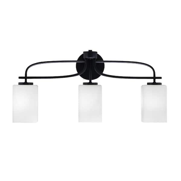 Unbranded Olympia 25.75 in. 3-Light Matte Black Vanity Light