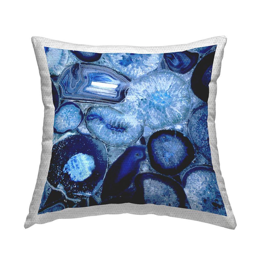 Varied Gemstone Agate Shapes Blue Square Outdoor Throw Pillow price history on PriceWatchPro