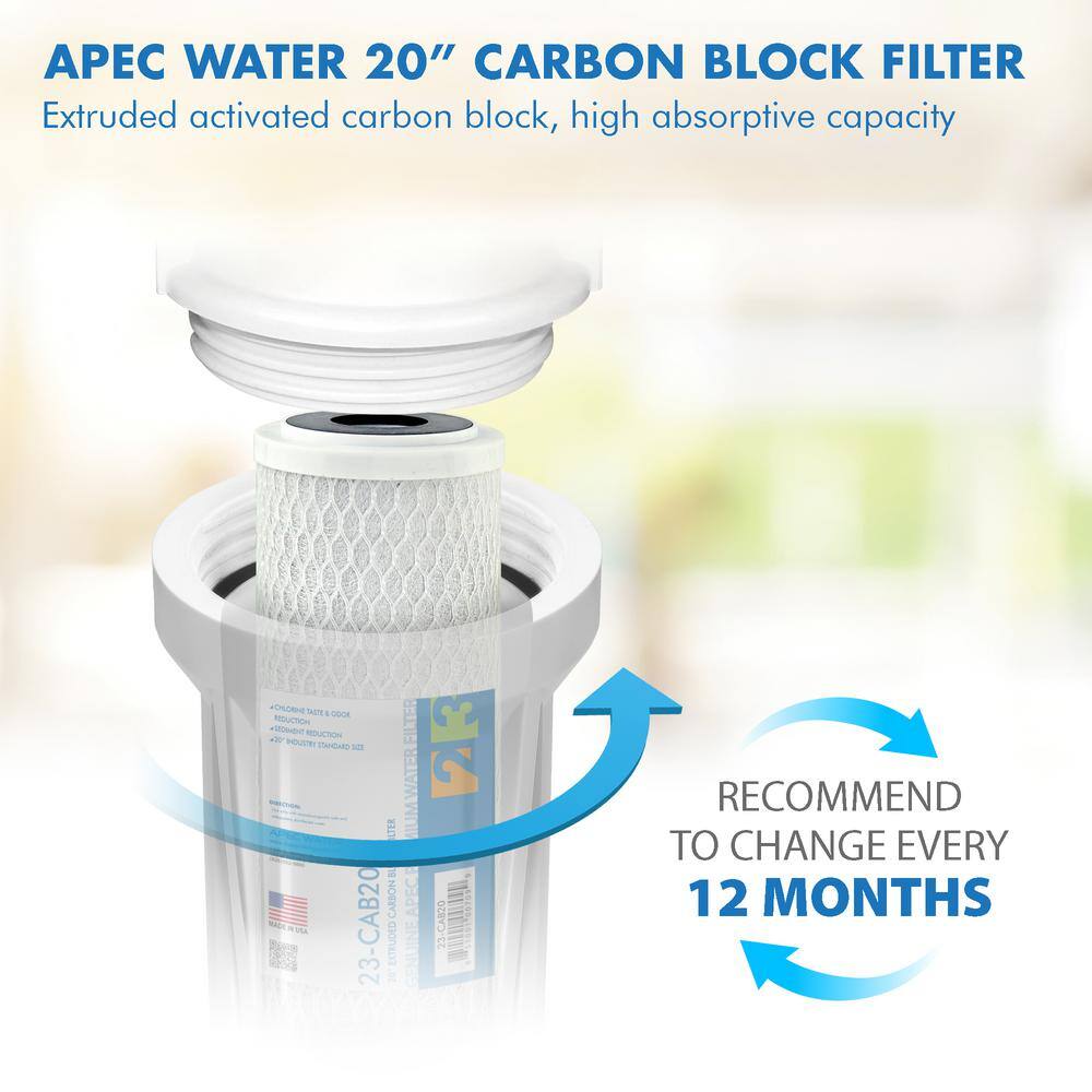 White 20" Carbon Block Replacement Filter Set