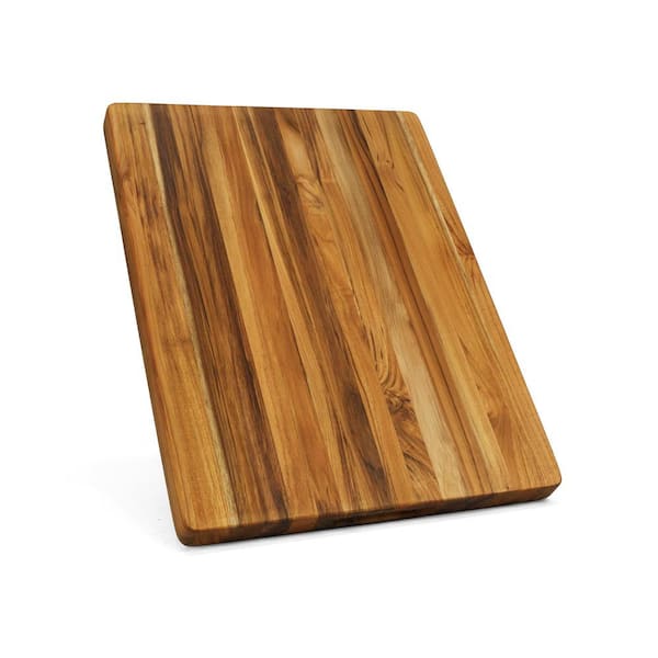 Unbranded 18 in. x 14 in. Rectangular Teak Wood Reversible Chopping Serving Board Cutting Board