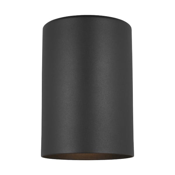 Generation Lighting Outdoor Cylinders 1-Light Black Outdoor Wall Lantern
