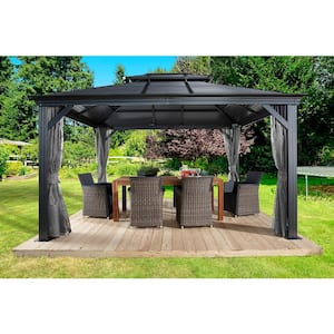 Portland Mounted Framed Sojag - 10 ft. 500-9163551 x 14 ft. Depot Gazebo Home The Brown Rustproof Aluminum Wall Dark