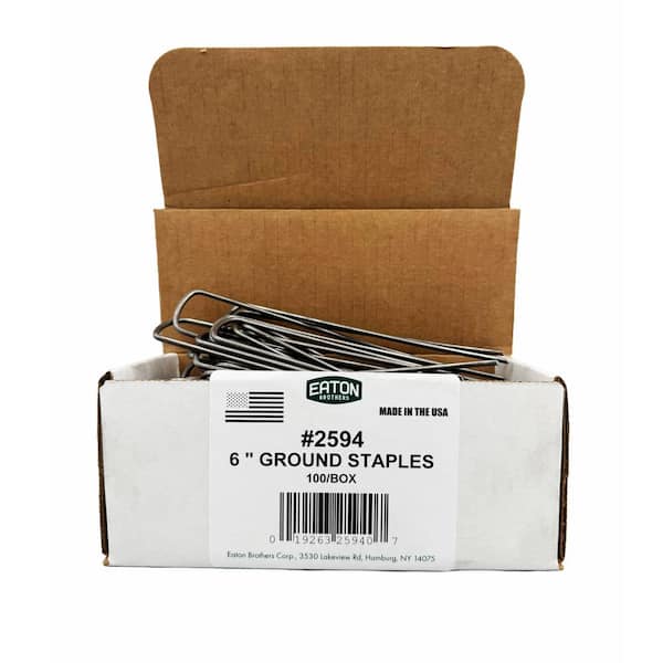 Eaton Brothers Ground Staples - 6 in. 100 Pack Landscaping Pins for All Landscape Fabrics, Weed Fabric, and Lawn Decor Stakes