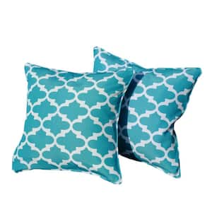 Beauty Pattern Polyester Fabric Square Outdoor Throw Pillows (2-Pack)