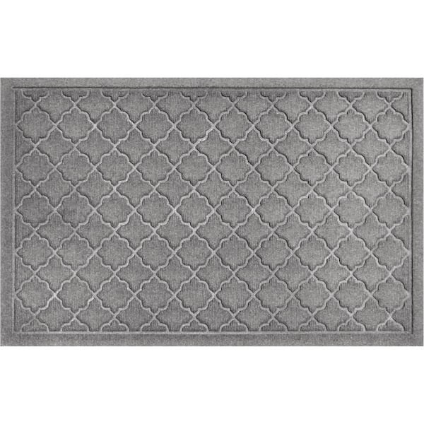 Bungalow Flooring Waterhog Cordova 23 in. x 35 in. PET Polyester Indoor Outdoor Mat Medium Gray