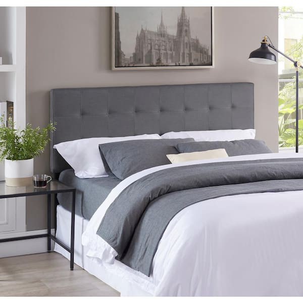 Gray quilted headboard sales