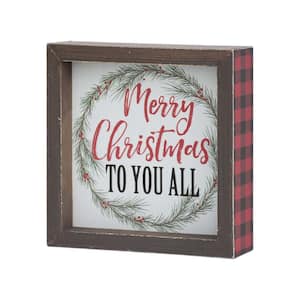 5.875 in. Wood Merry Christmas to You All Christmas Tabletop Sign