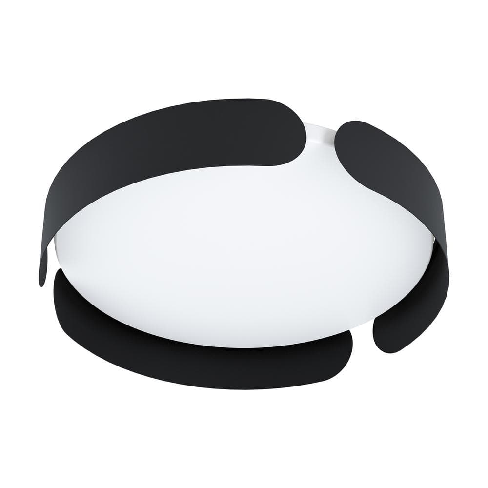 White Glass LED Flush Mount Ceiling Light, 13.75"
