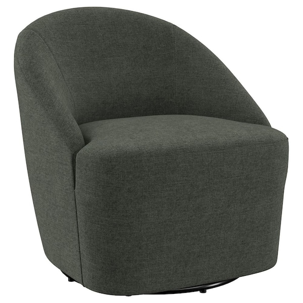 Coaster Leon Hunter Green Fabric Accent Barrel Chair with Swivel Framework