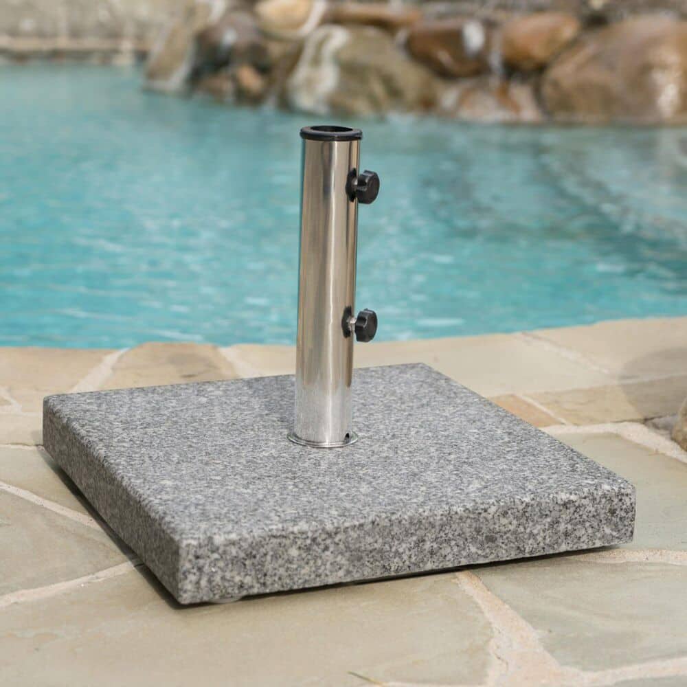 greystone form patio umbrella base Grey leaving more space for your patio Abble 42 lbs Granite Square