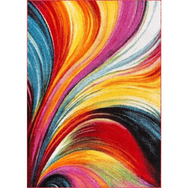 Viva Pleasure Multi 5 ft. x 7 ft. Modern Area Rug