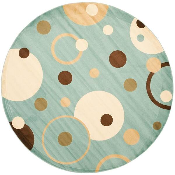 SAFAVIEH Porcello Blue/Multi 7 ft. x 7 ft. Round Geometric Area Rug