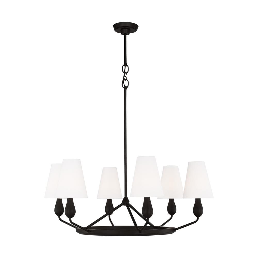 Generation Lighting Ziba 32 in. W x 34.75 in. H 6-Light Aged Iron