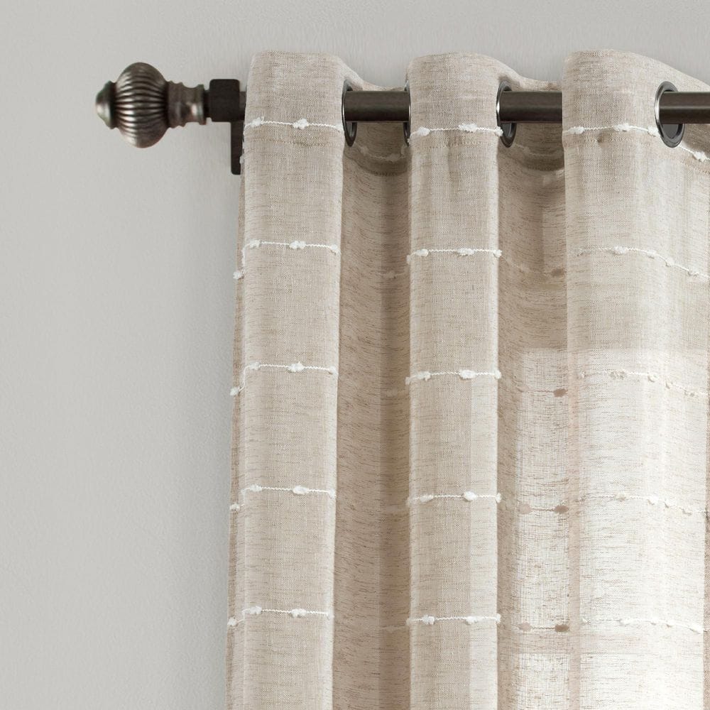 Neutral Sheer Polyester Grommet Window Curtain Panels 38" x 63"